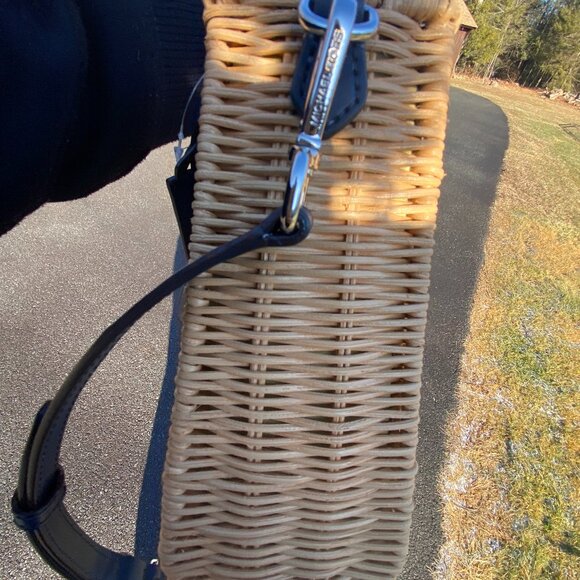 Michael Kors Mirella Small Wicker Crossbody Bag NWT - Picture 2 of 6